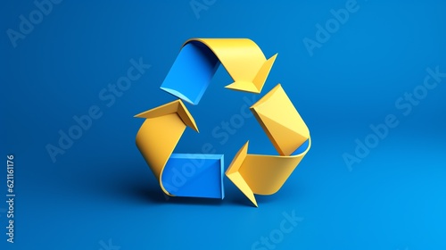 Wallpaper Mural a blue and yellow recycle symbol Torontodigital.ca