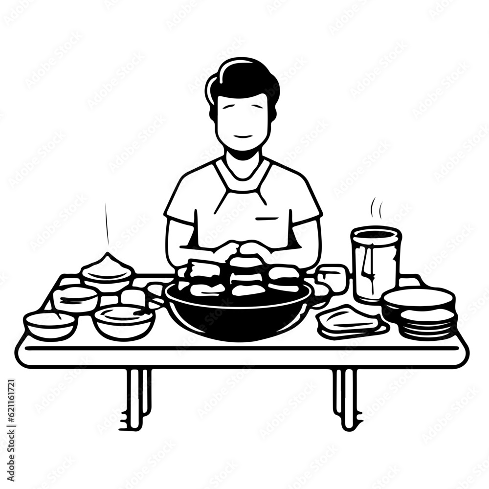 barbecue, roast beef, roast pork, Tonkatsu, outline icon, vector , illustration,AI Generator barbecue, roast beef, roast pork, Tonkatsu, outline icon, vector , illustration,AI Generator