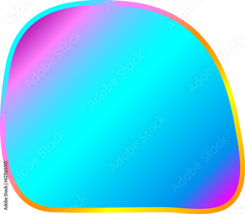 Gradient abstract neon speech bubble shapes. Colorful soft fluid paint modern banners. Set isolated holographic graphic elements iridescent color palette. 
