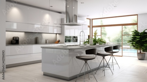 show flat interior design modern nature contemporary pantry daylight minimal decoration style home design concept  image ai generate