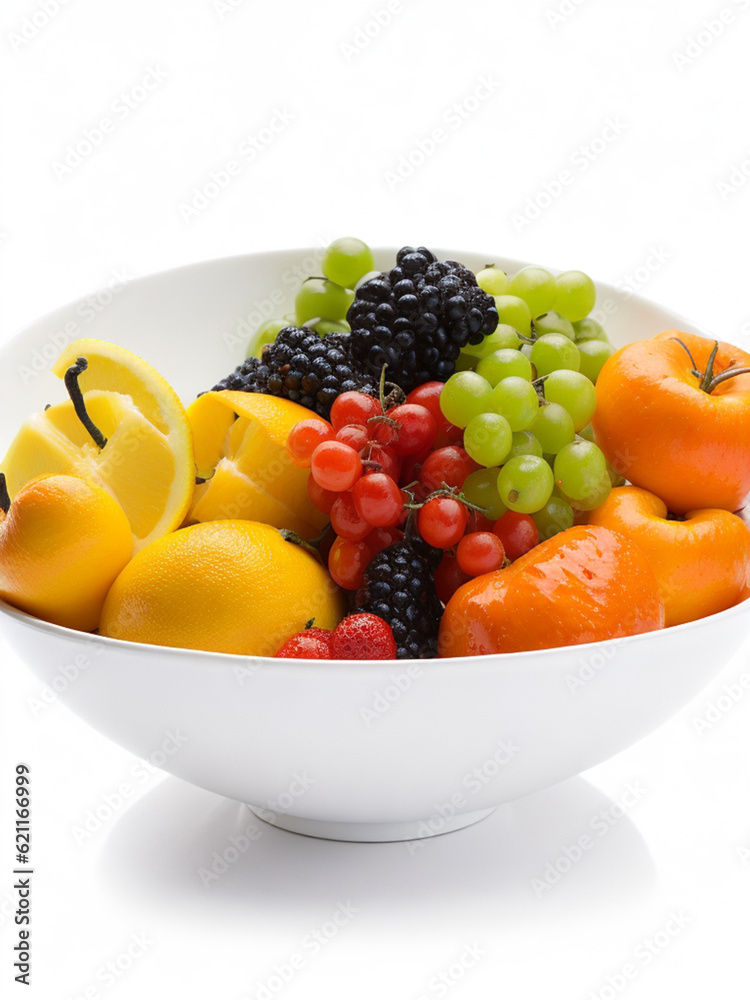 White background on a fruit bow White background on a fruit bow