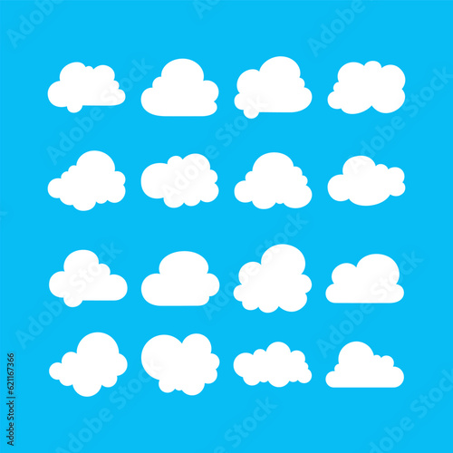 Cloud Shape Collection Set Vector and Illustration