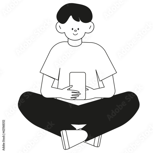 People using smartphones set vector