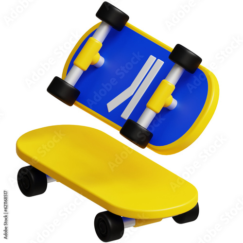 3D Illustration Skateboard photo