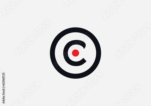 Letter monogram Circle. symbol in circle letters. Circle shape symbol, Technology and digital abstract dot connection