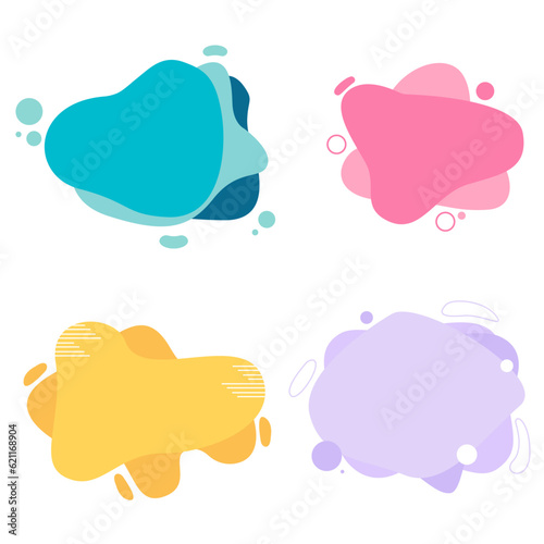 Set of liquid abstract vector shapes for banner, ads, tags, label