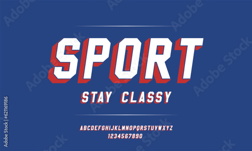 Classic college font. Vintage sport font in american style for football, baseball or basketball logos and t-shirt. Athletic department typeface, varsity style font