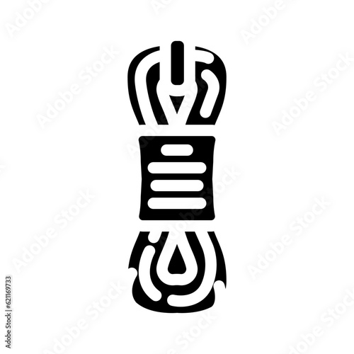 half ropes mountaineering adventure glyph icon vector. half ropes mountaineering adventure sign. isolated symbol illustration