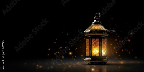 lantern ramadan islamic  eid mubarak  banner  paper cut 