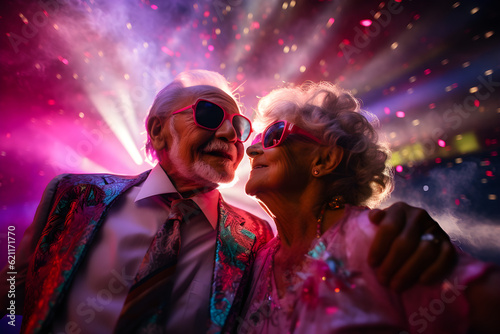 retired couple dancing in a nightclub
