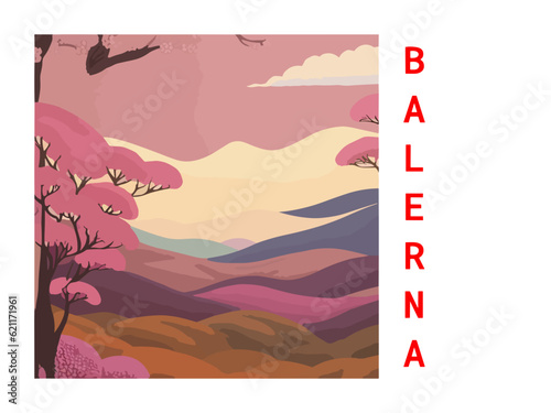 Balerna: Vintage artistic travel poster with a Swiss scenic panorama and the title Balerna photo