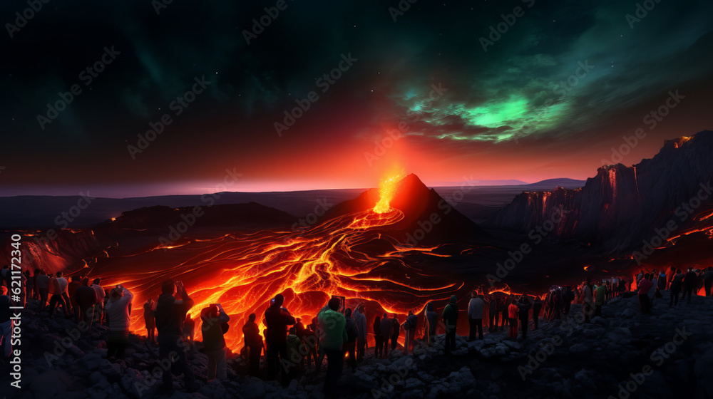 Summit of Spectacles: Einar Hákonarson's Flamboyant Vision of Aurora, Lava, and Crowded Mountain Peaks