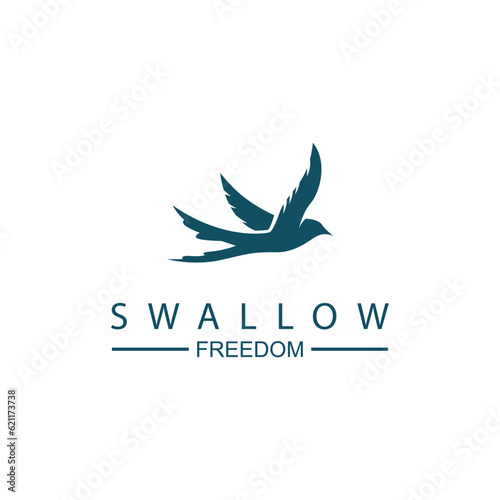 Swallow bird Vintage Flying logo business design template illustration