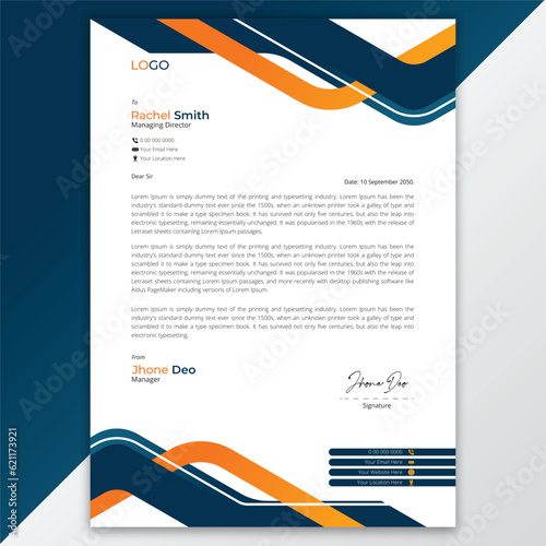 creative modern letterhead template design
