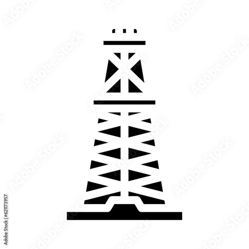 oil derrick petroleum engineer glyph icon vector. oil derrick petroleum engineer sign. isolated symbol illustration