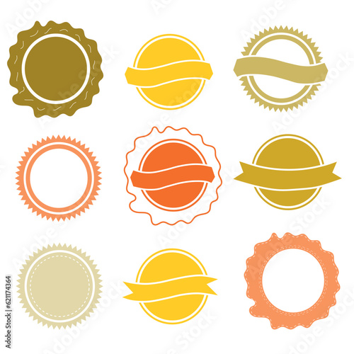 Sets of yellow orange label stamps
