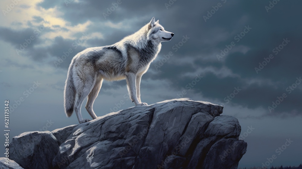 Fototapeta premium wolf in the snow