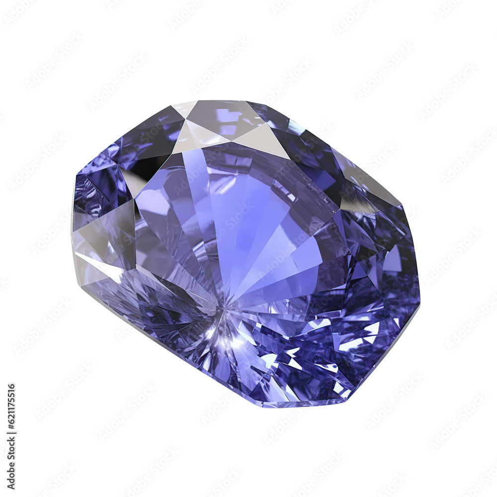 Tanzanite, isolated on transparent background cutout Tanzanite, isolated on transparent background cutout