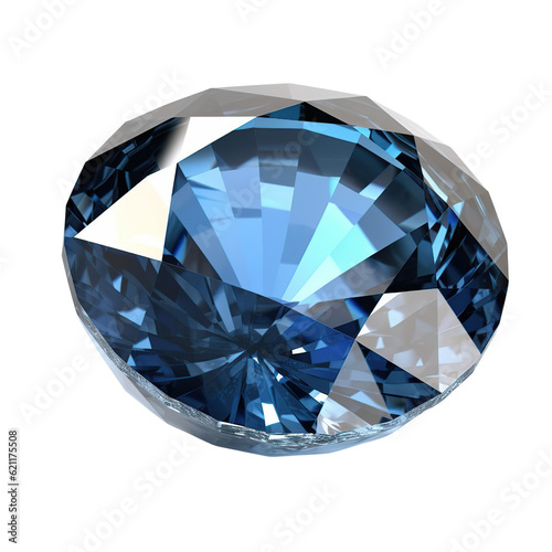 Sapphire, isolated on transparent background cutout