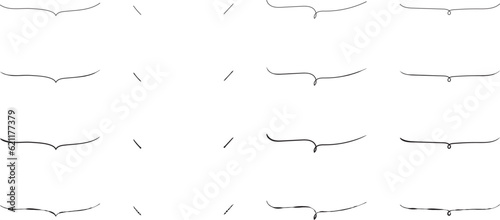 かわいい手書きの下線ふきだしセット　黒  Hand Drawn Speech Bubble Images black	
