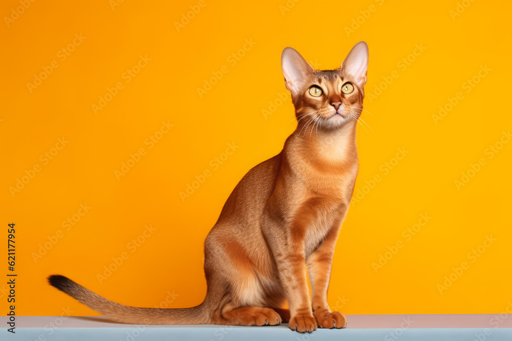 Cute Abyssinian in nature, national geography, Wide life animals. AI Generated.