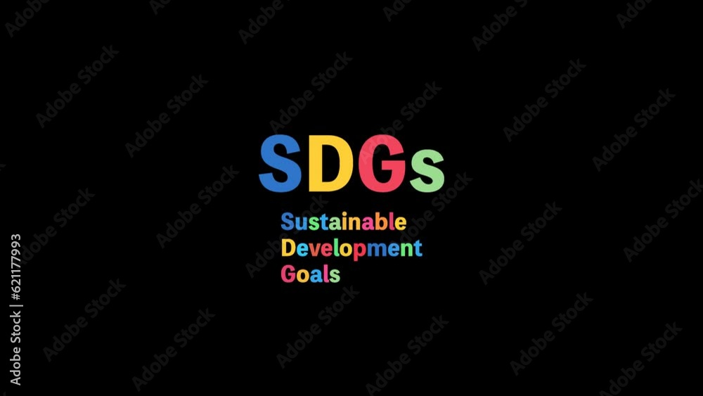 Loop animation with SDGs logo and colored dots appearing one by one
