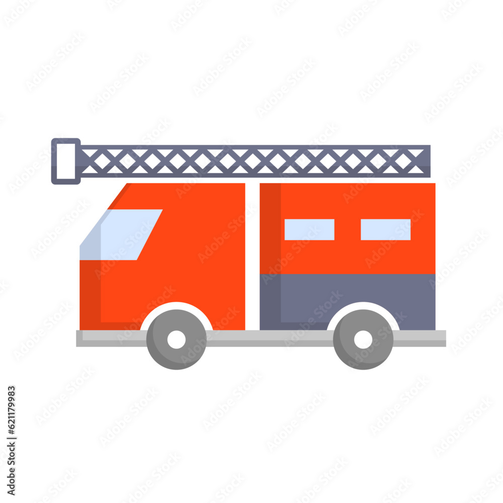Flat design fire truck icon. Fire engine icon. Vector. Flat design fire truck icon. Fire engine icon. Vector.
