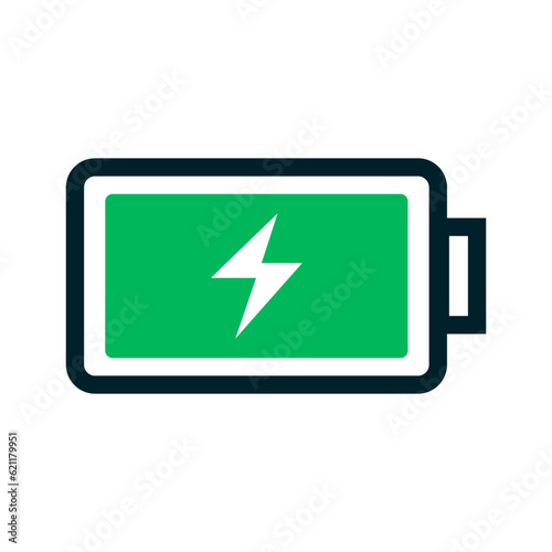 Flat design charging battery icon. Charging battery. Vector.