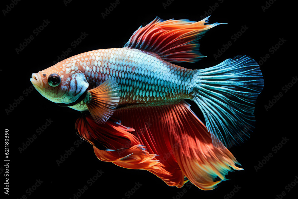 Cute Betta fish in nature, national geography, Wide life animals. AI Generated.