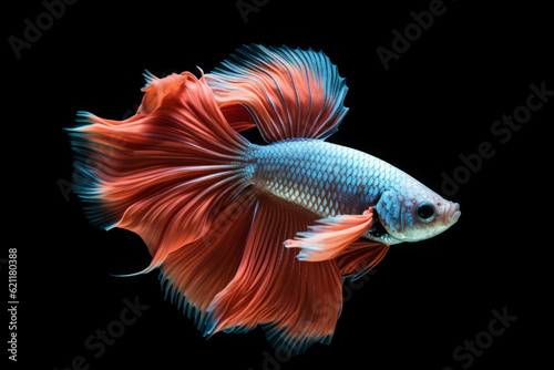 Cute Betta fish in nature, national geography, Wide life animals. AI Generated.