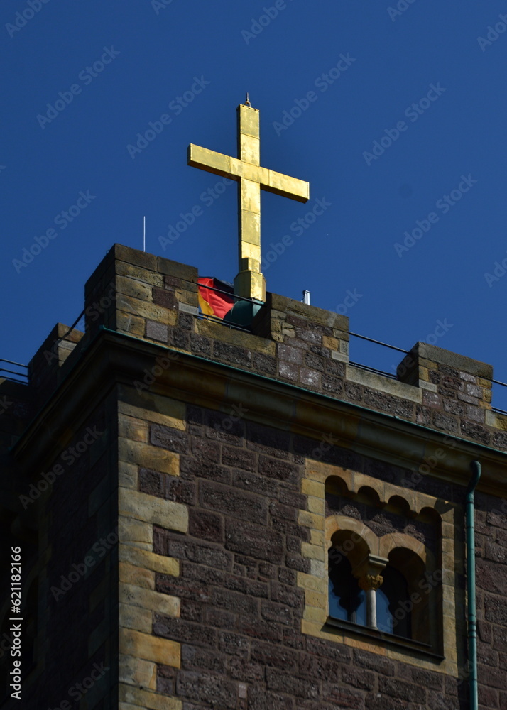 Tower Cross on the Historical Castle Wartburg near the Town Eisenach in the Thuringian Forest