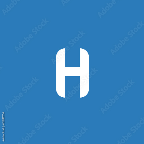Simple modern creative letter H logo design with white and blue color