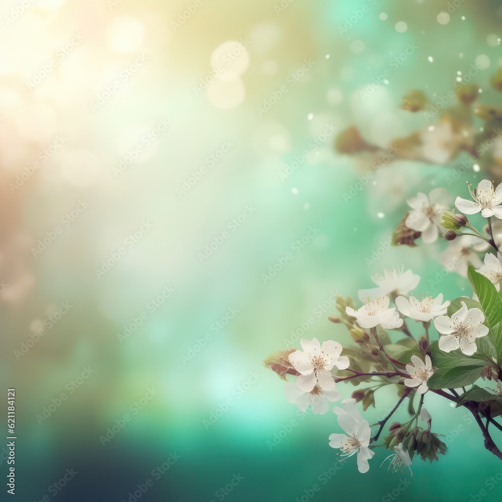 A spring background with empty space. Generative AI A spring background with empty space. Generative AI