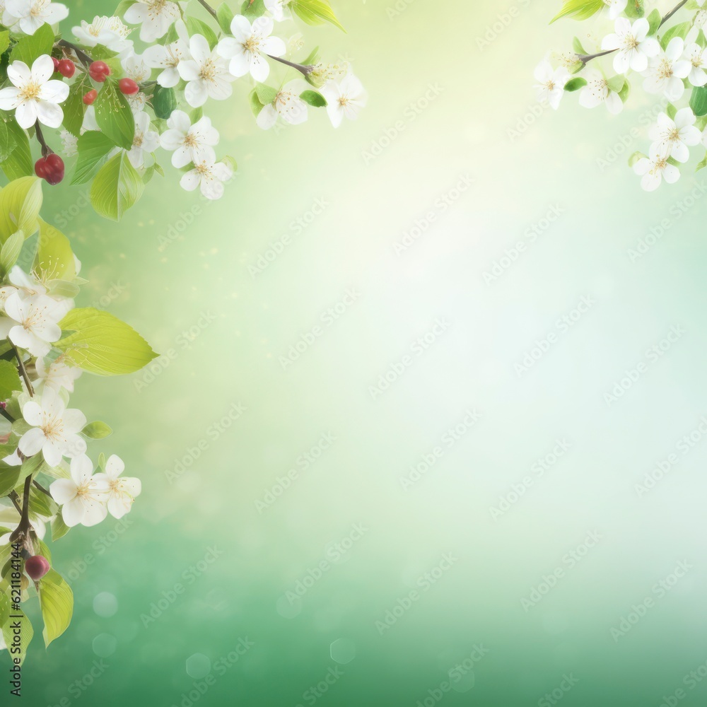 A spring background with empty space. Generative AI A spring background with empty space. Generative AI