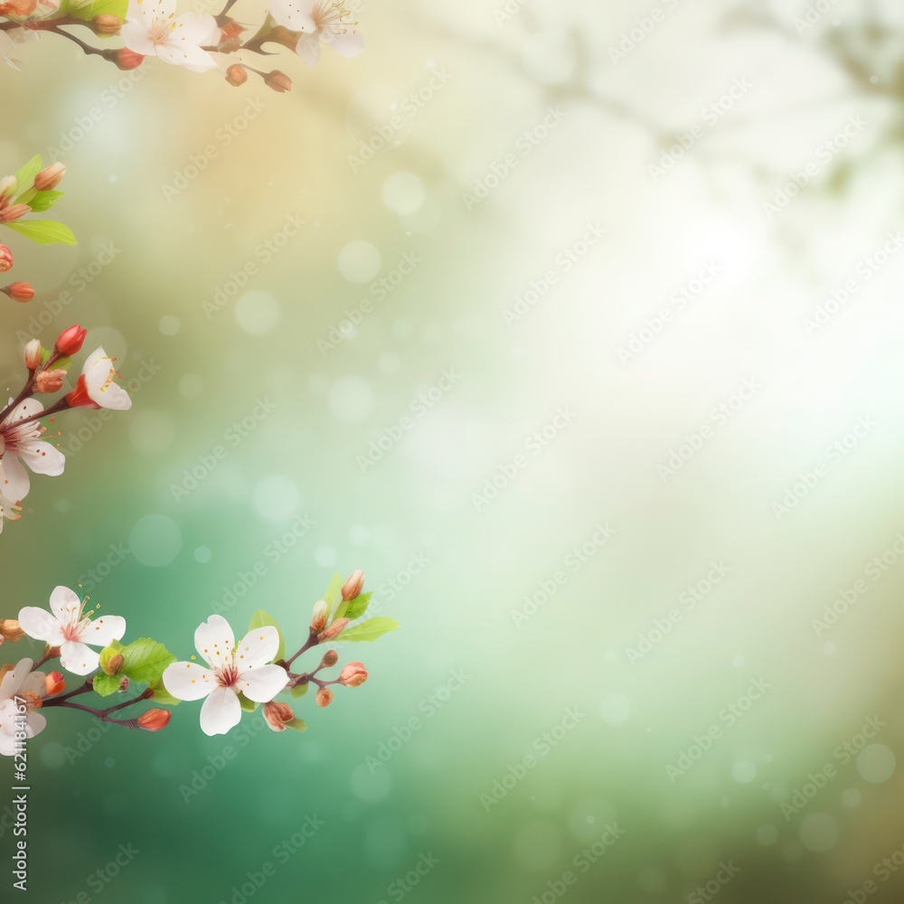 A spring background with empty space. Generative AI A spring background with empty space. Generative AI