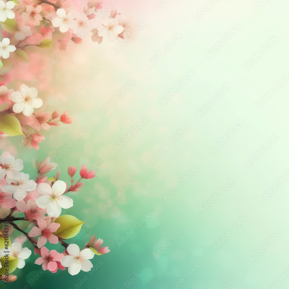 A spring background with empty space. Generative AI A spring background with empty space. Generative AI
