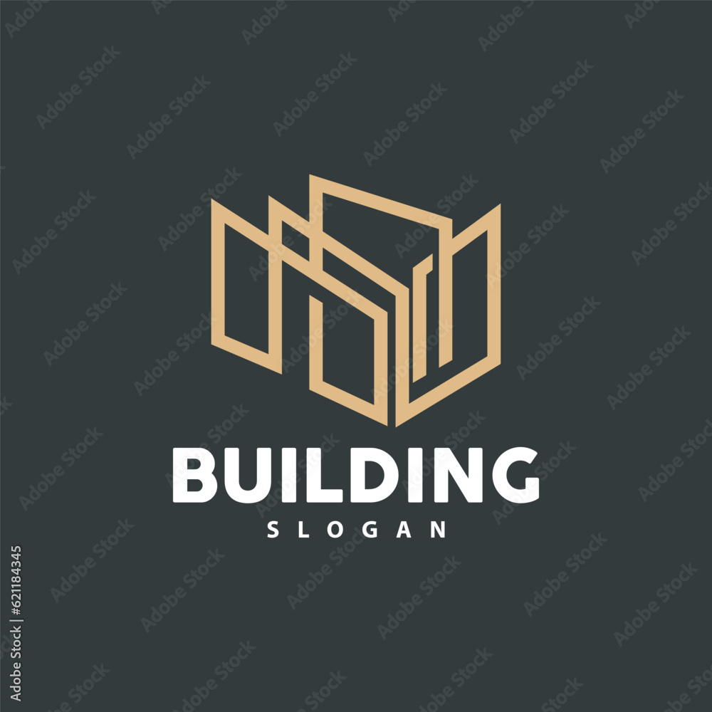 Fototapeta premium Building Logo, Vector For Building Construction, Premium Simple Line Design