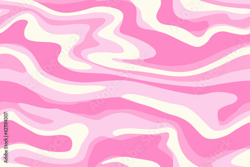 Pink and blush wavy abstract wallpaper, psychedelic minimalist vector seamless background