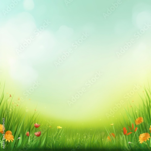 A spring background with empty space. Generative AI