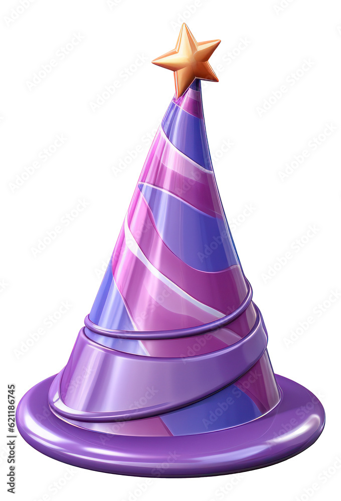 Purple Halloween hat in a 3D cartoon style isolated. Purple Halloween hat in a 3D cartoon style isolated.