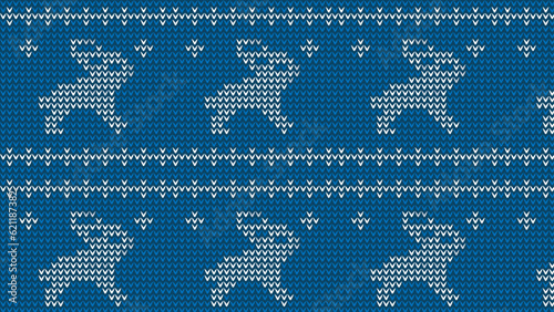 knitted pattern design motif rabbit background 