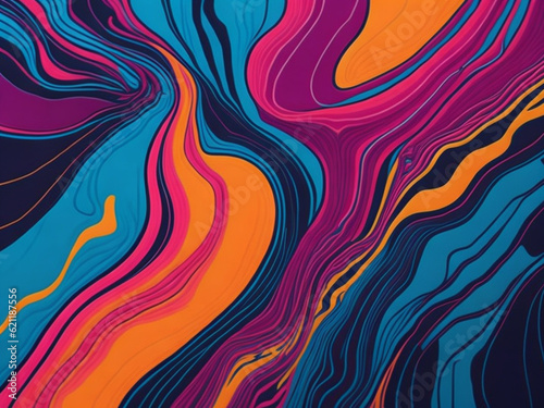 Abstract background with multicolored wavy pattern.