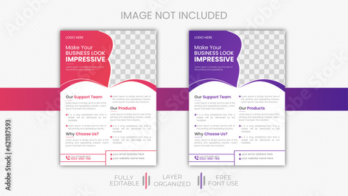 Corporate business flyer design and digital marketing agency brochure cover template with photo Free Vector