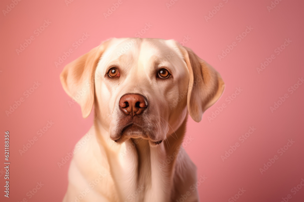 Cute Labrador in nature, national geography, Wide life animals. AI Generated.