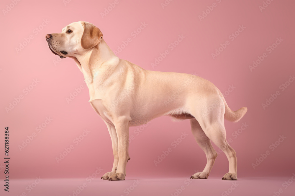 Cute Labrador in nature, national geography, Wide life animals. AI Generated.
