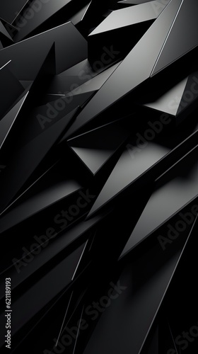 Abstract 3d geometric background, black colour