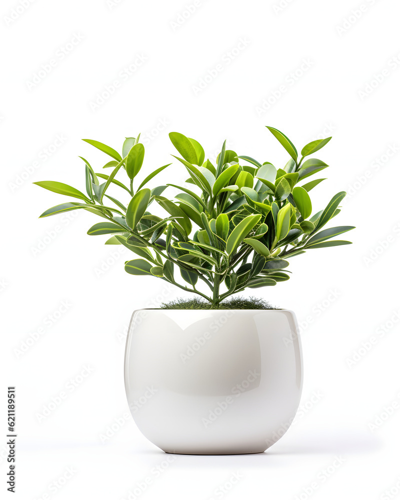 House plants in ceramic pots isolated on white House plants in ceramic pots isolated on white