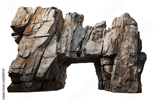 Realistic cutout of a heavy rock stone in 3D, Generative Ai