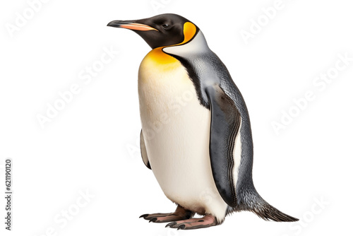 A penguin standing alone on a transparent background  Generative Ai