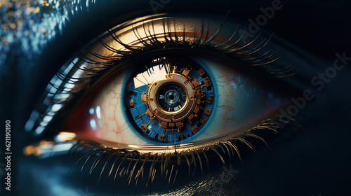 Closeup of a Digital Eye Generative AI